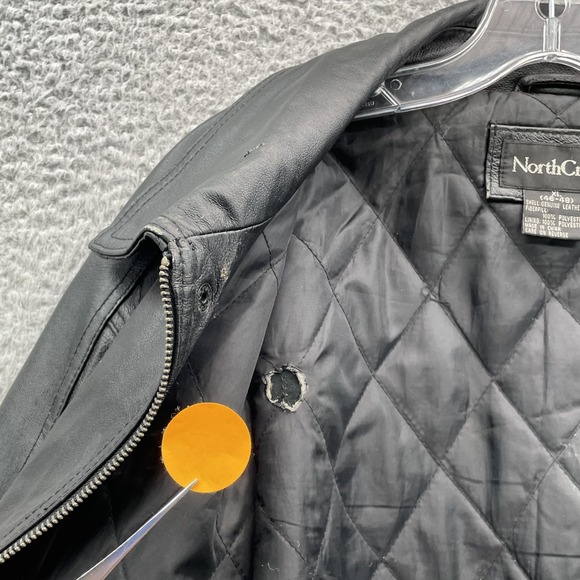 Vintage Northcrest 100% Leather Bomber Jacket Men XL Insulated Flight Streetwear - Picture 8 of 10